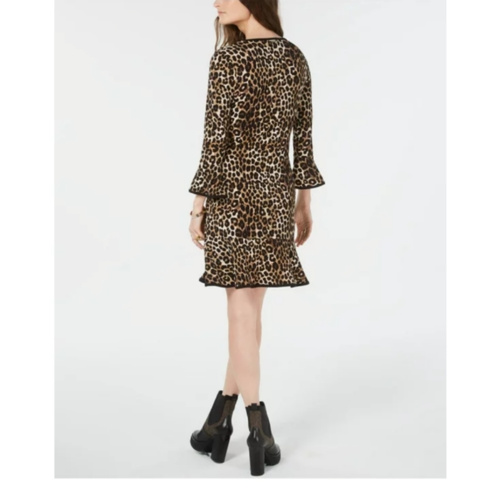 MICHAEL MICHAEL KORS Leopard Print Bell-Sleeve Dress - Picture 3 of 5